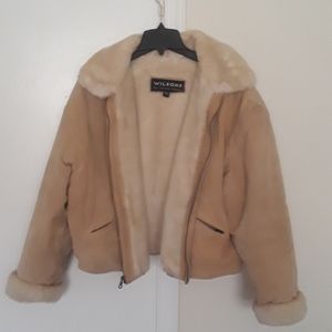 Beige women's Wilson's shearling jacket